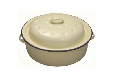 Falcon Enamel Cream Round Roaster (H: 11cm / 4.5" x Dia: 22.5cm / 9" + handles)